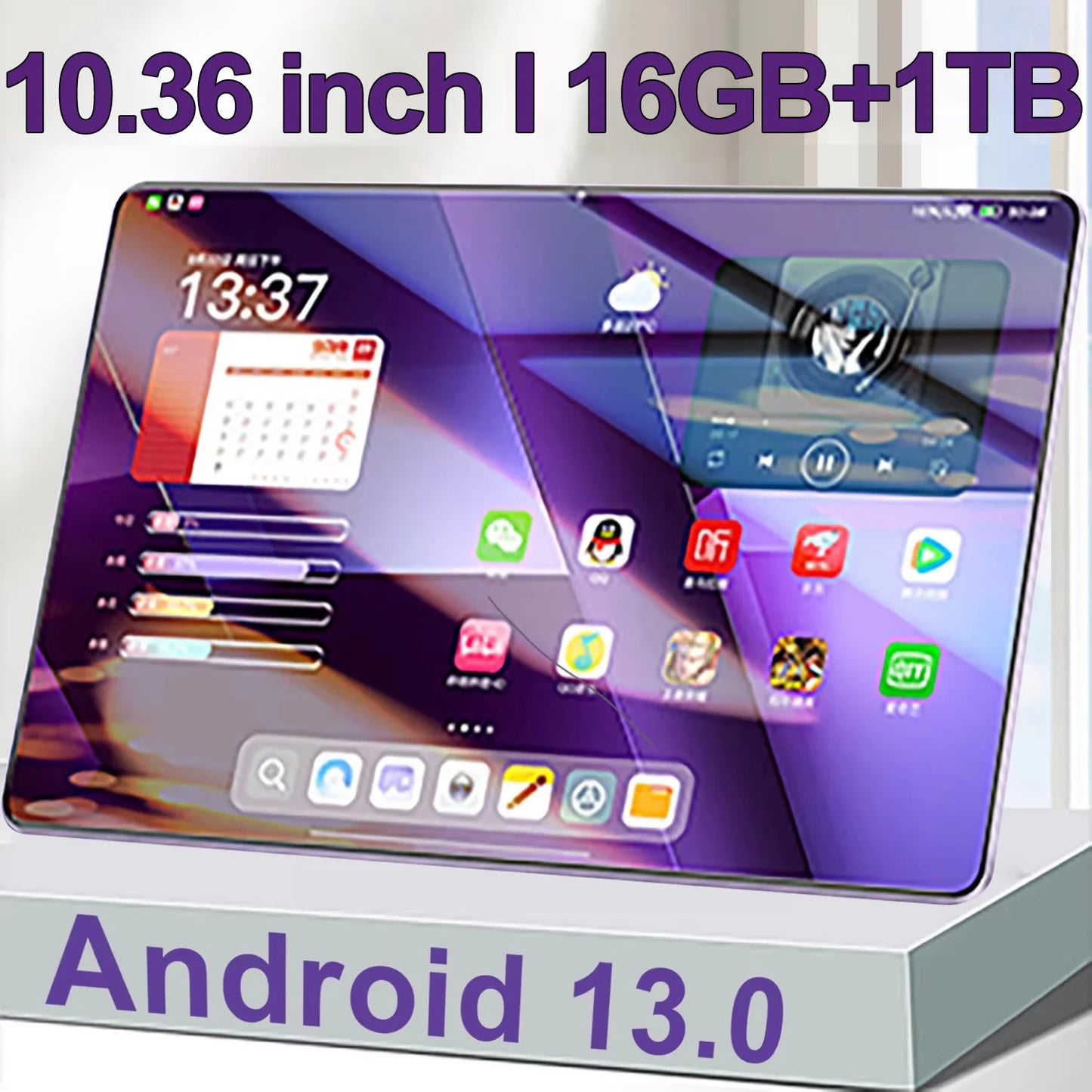 2025 Android 13 Tablet, 10,36", 5G Global Version 16GB RAM 1TB ROM, 10 -Core, Dual SIM, WiFi