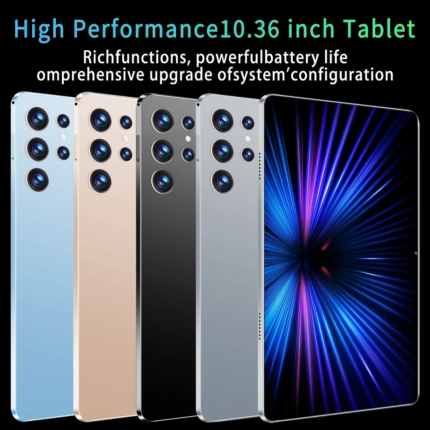 2025 Android 13 Tablet, 10,36", 5G Global Version 16GB RAM 1TB ROM, 10 -Core, Dual SIM, WiFi