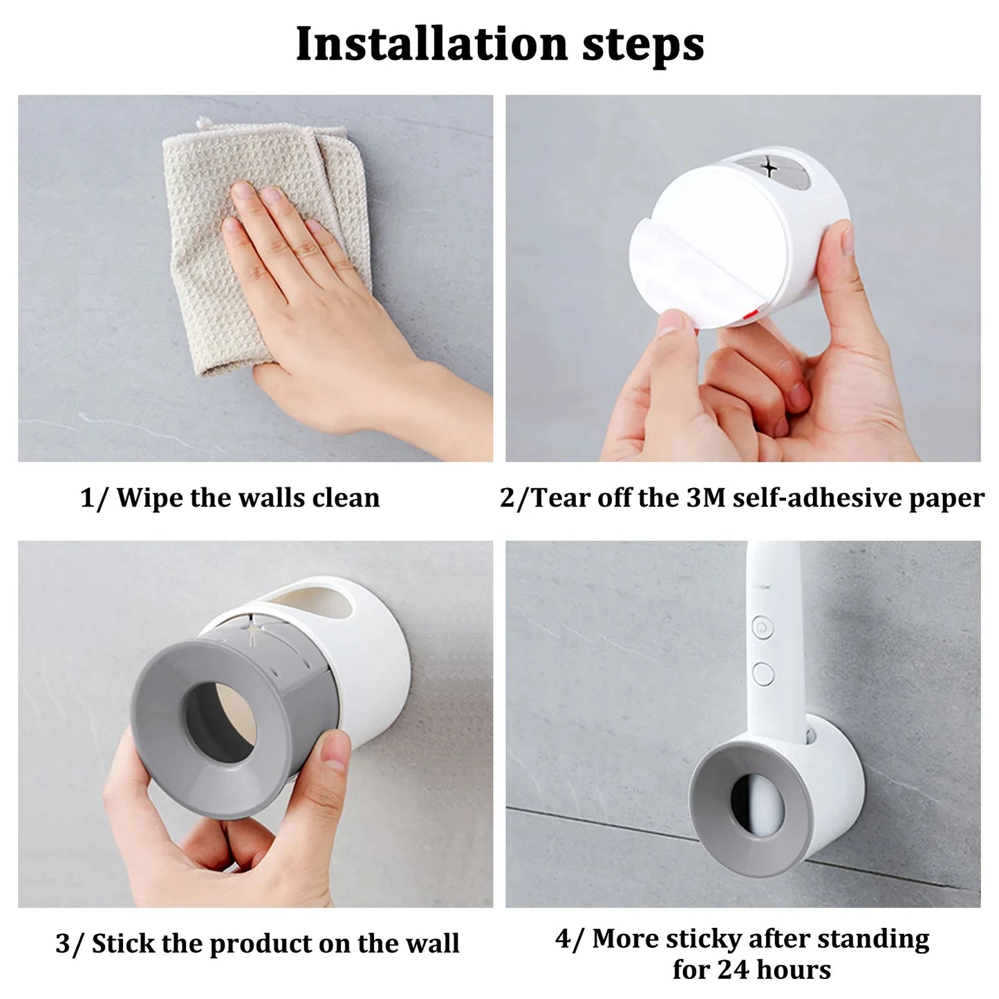 2 X Toothbrush Holder Bathroom, Electric Toothbrush Holder Wall Mounted