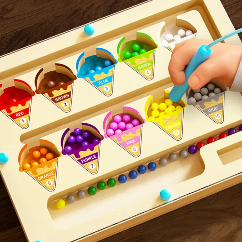 Magnetic Toy With Magnetic Digital Beads For Puzzle Practice And Attention Training Games