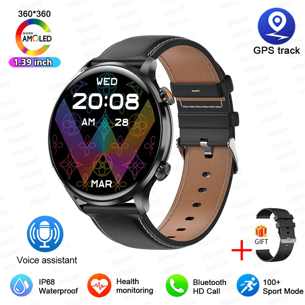 2025 New Smartwatch Men & Women AMOLED HD Screen Bluetooth Call IP68 Waterproof GPS For Android, IOS