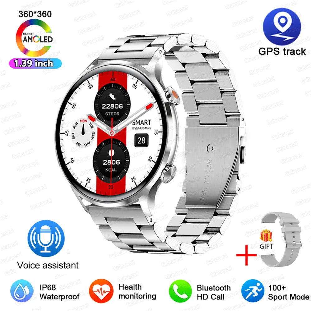 2025 New Smartwatch Men & Women AMOLED HD Screen Bluetooth Call IP68 Waterproof GPS For Android, IOS