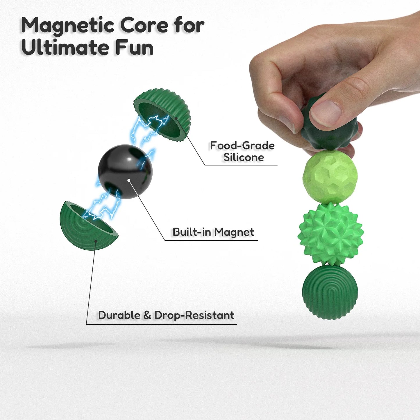 Magnetic Balls Fidget Toy Anti Stress Relief , Sensory Magnet Fidgeting for Adult Kids Autism ADHD Gift