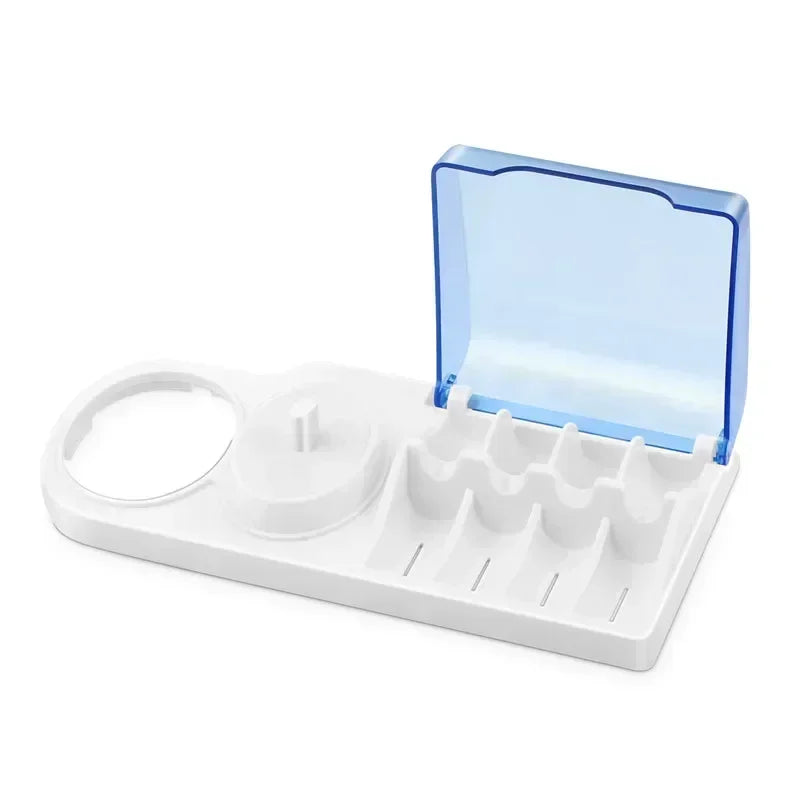 Toothbrush Holder Compatible with Qral-B Electric Toothbrushes Holder for 4 Push Brushes Bathroom Tool Charger Hole Charger Base