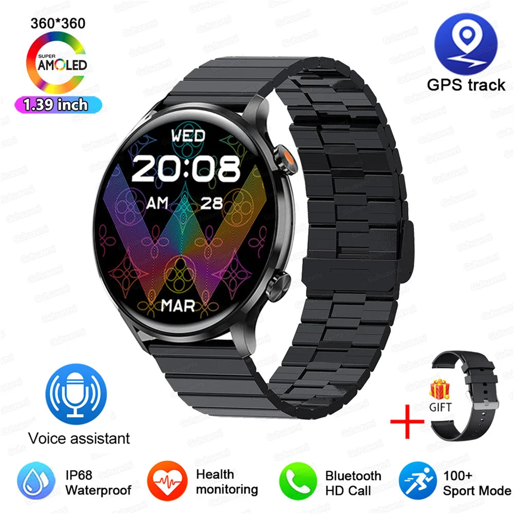 2025 New Smartwatch Men & Women AMOLED HD Screen Bluetooth Call IP68 Waterproof GPS For Android, IOS