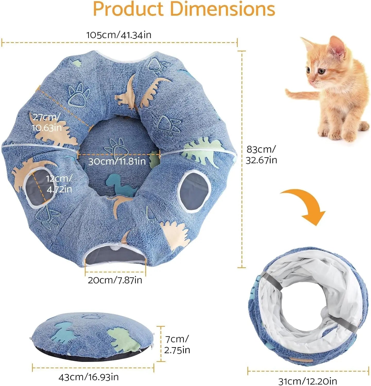 Foldable Small Pet Tunnel ,Multifunctional Playground Toy