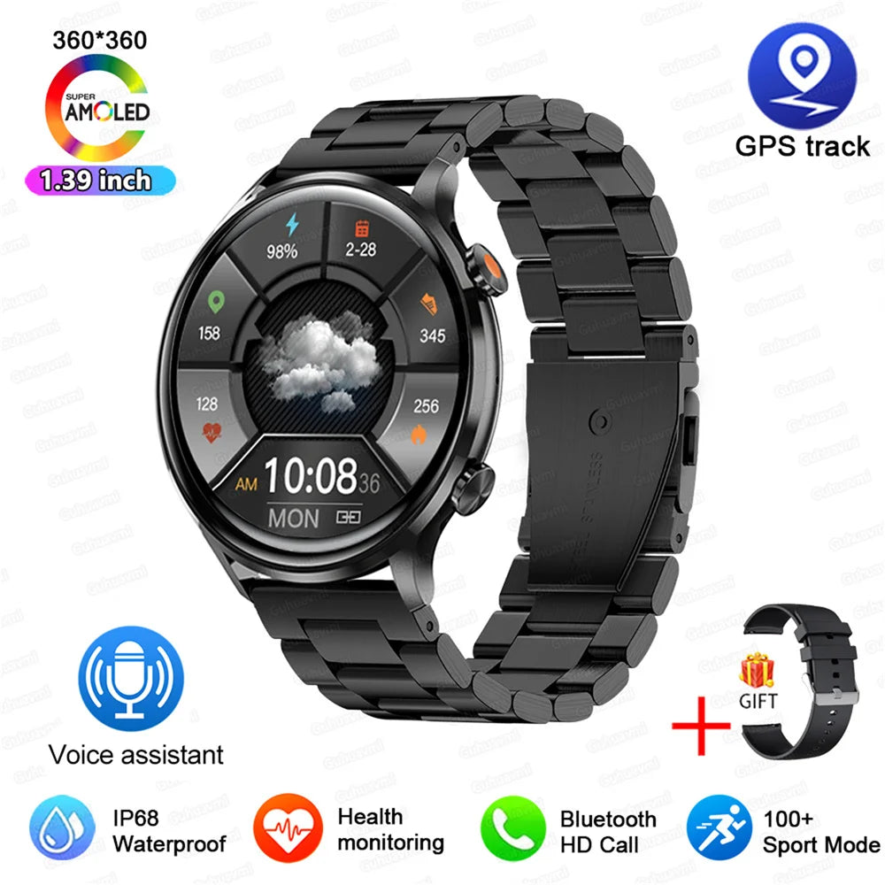 2025 New Smartwatch Men & Women AMOLED HD Screen Bluetooth Call IP68 Waterproof GPS For Android, IOS