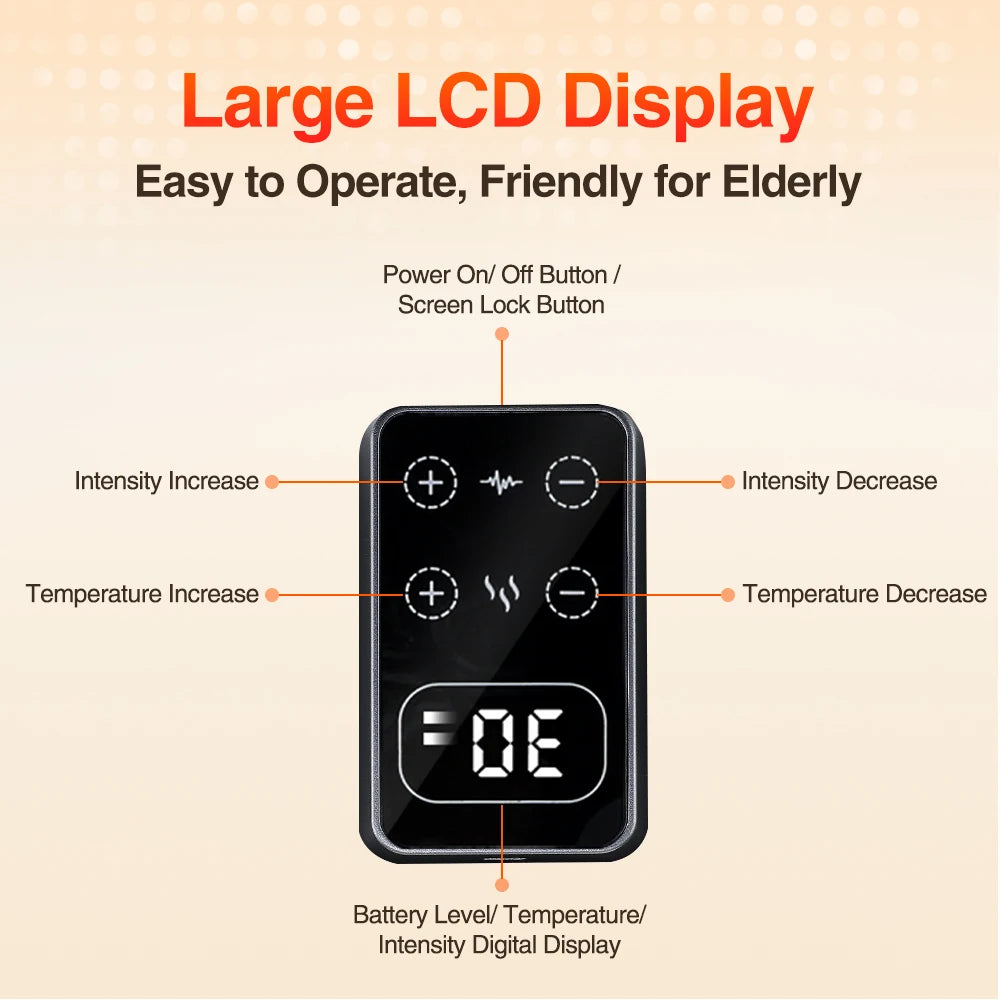 Rechargeable Heated and Vibration Knee Massager Electric 5 Levels Pad