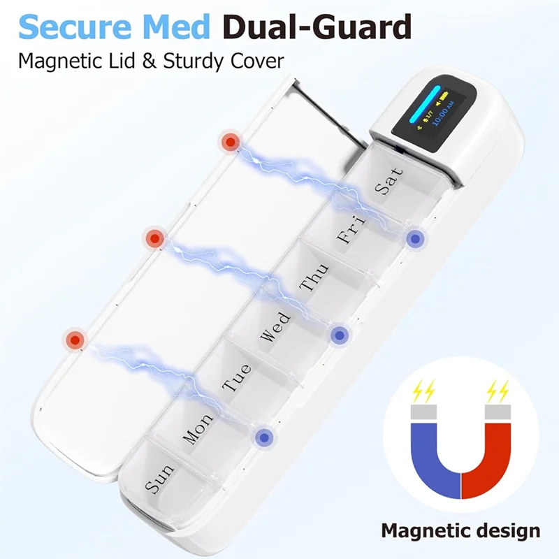 Smart Pill Organizer 7-Day Bluetooth Reminder with App & Alarm