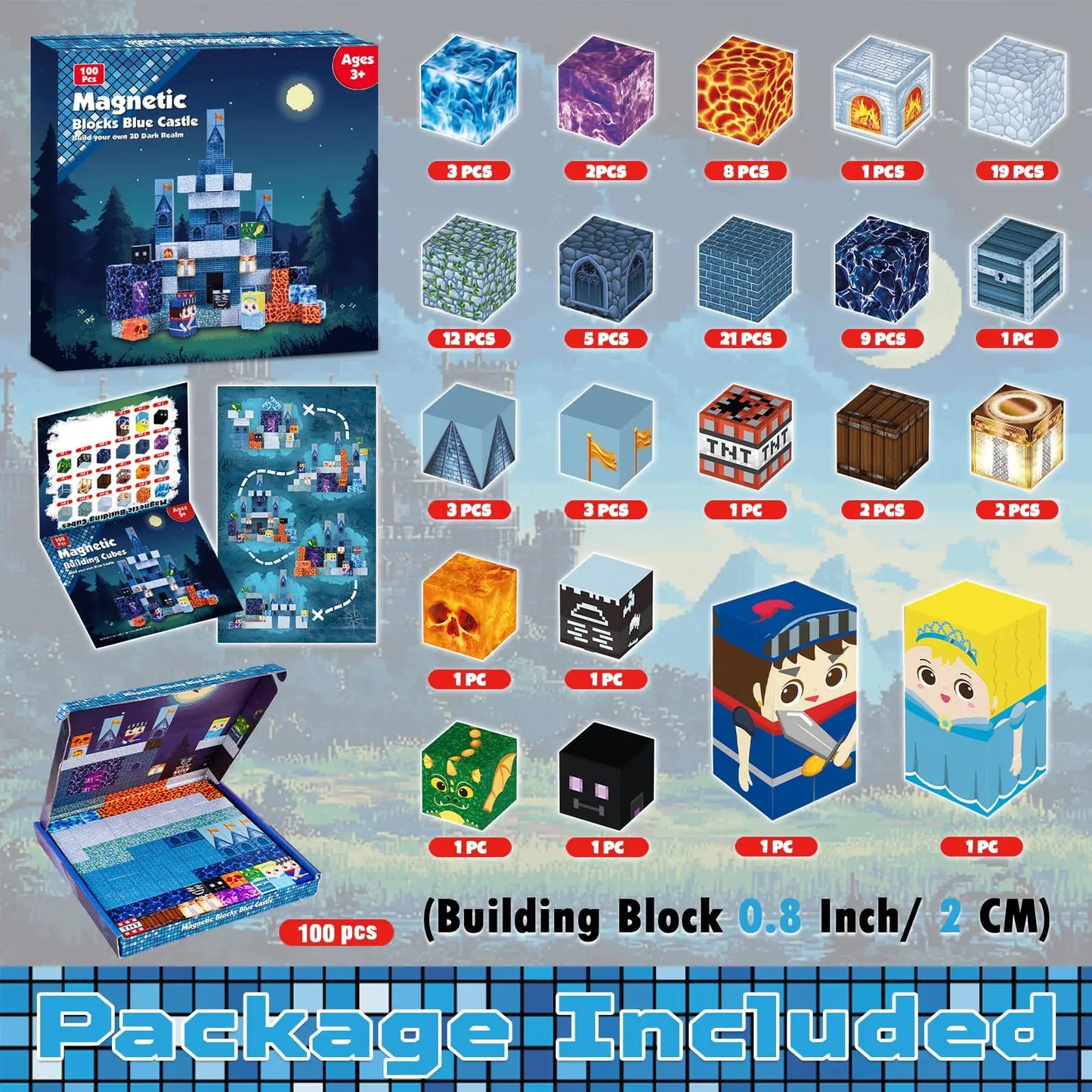 Magnetic Blocks Sensory Play Constructor Set for Kids, Children Perfect Gifts