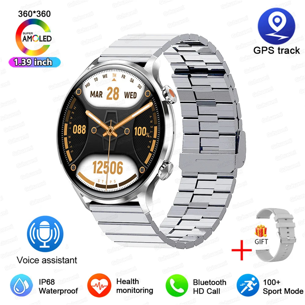 2025 New Smartwatch Men & Women AMOLED HD Screen Bluetooth Call IP68 Waterproof GPS For Android, IOS