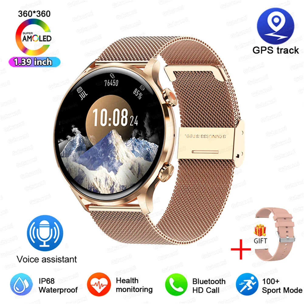 2025 New Smartwatch Men & Women AMOLED HD Screen Bluetooth Call IP68 Waterproof GPS For Android, IOS