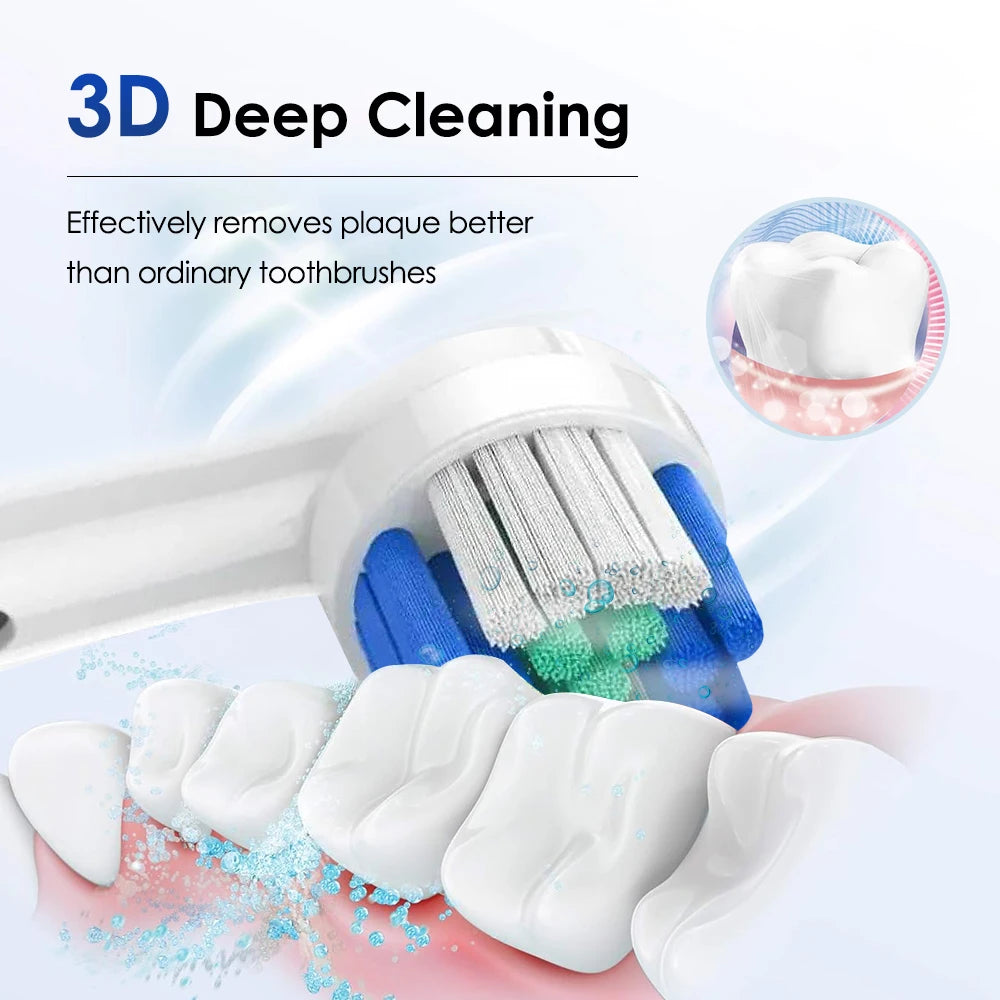 4 Brush Heads Rotating Electric Toothbrush with Holder for Adults Smart Timer Deep Clean with Rechargeable Tooth Brush