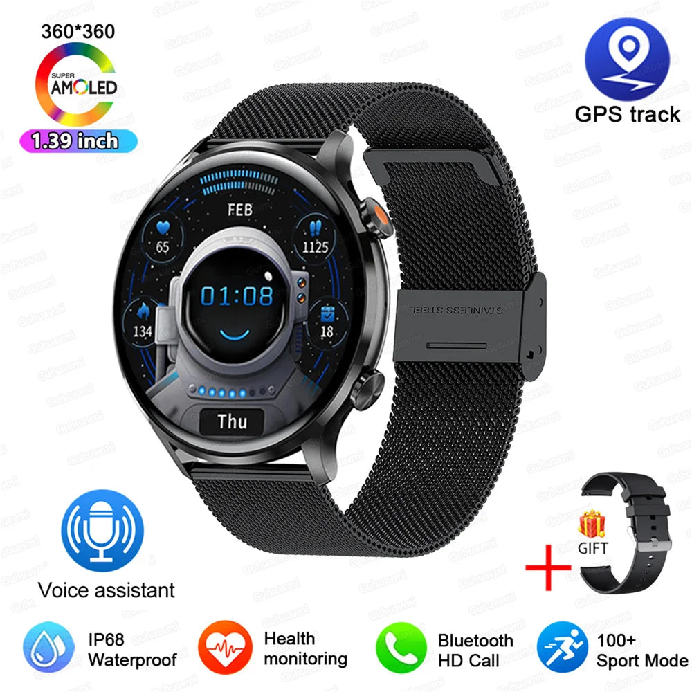 2025 New Smartwatch Men & Women AMOLED HD Screen Bluetooth Call IP68 Waterproof GPS For Android, IOS