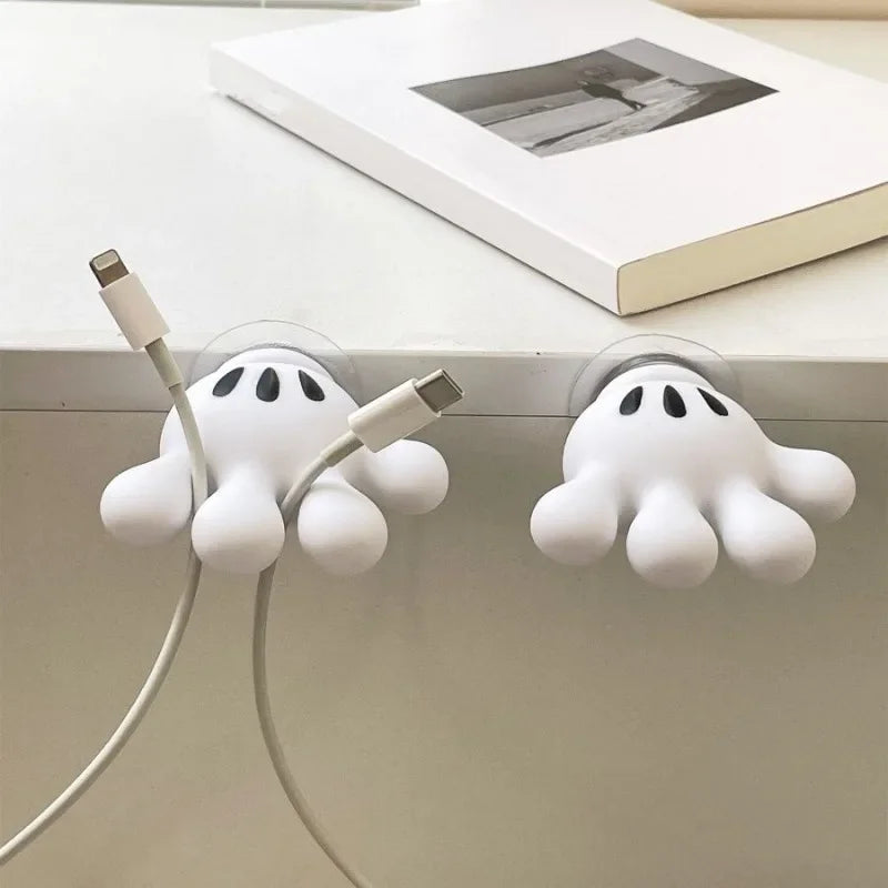 Mickey Toothbrush Holder, Multifunctional Hooks for Bathroom Towel Hanging and Data Cable Home Furnishings