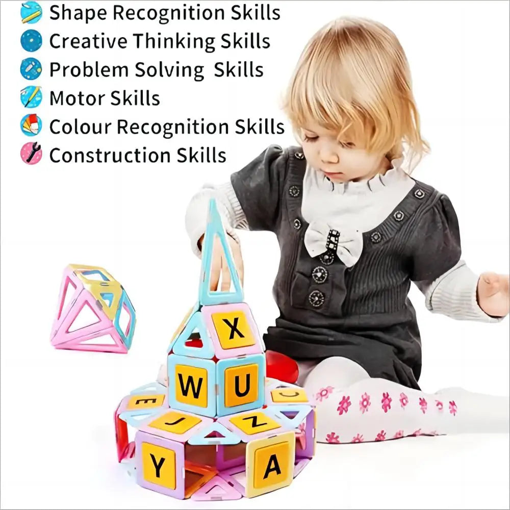 Magblock 90pcs Magnetic Building Blocks Set, Magnetic Tiles Construction Toys for 3-8 Years Kids, Educational Learning Toys Gifts