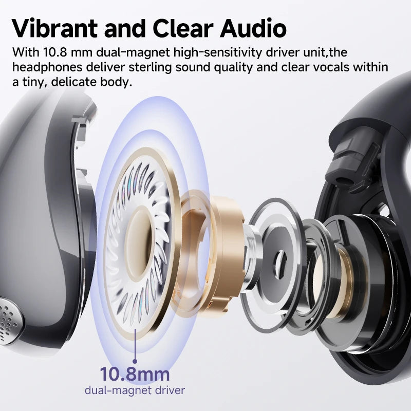 QCY Crossky C30 Bluetooth 5.4, Ear Clip Earbuds- Open- Ear, Dual-Connection