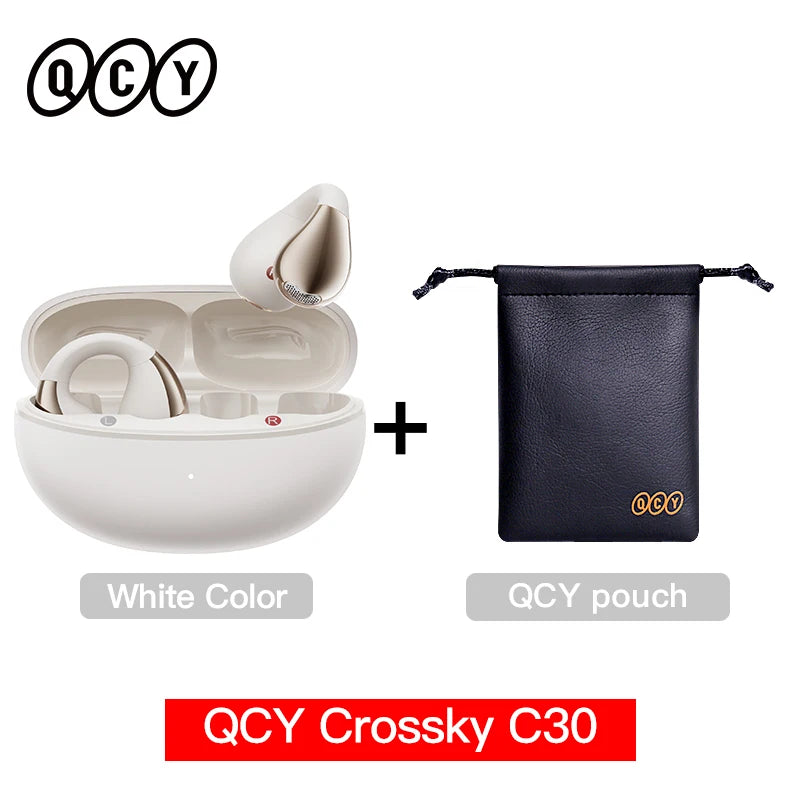 QCY Crossky C30 Bluetooth 5.4, Ear Clip Earbuds- Open- Ear, Dual-Connection