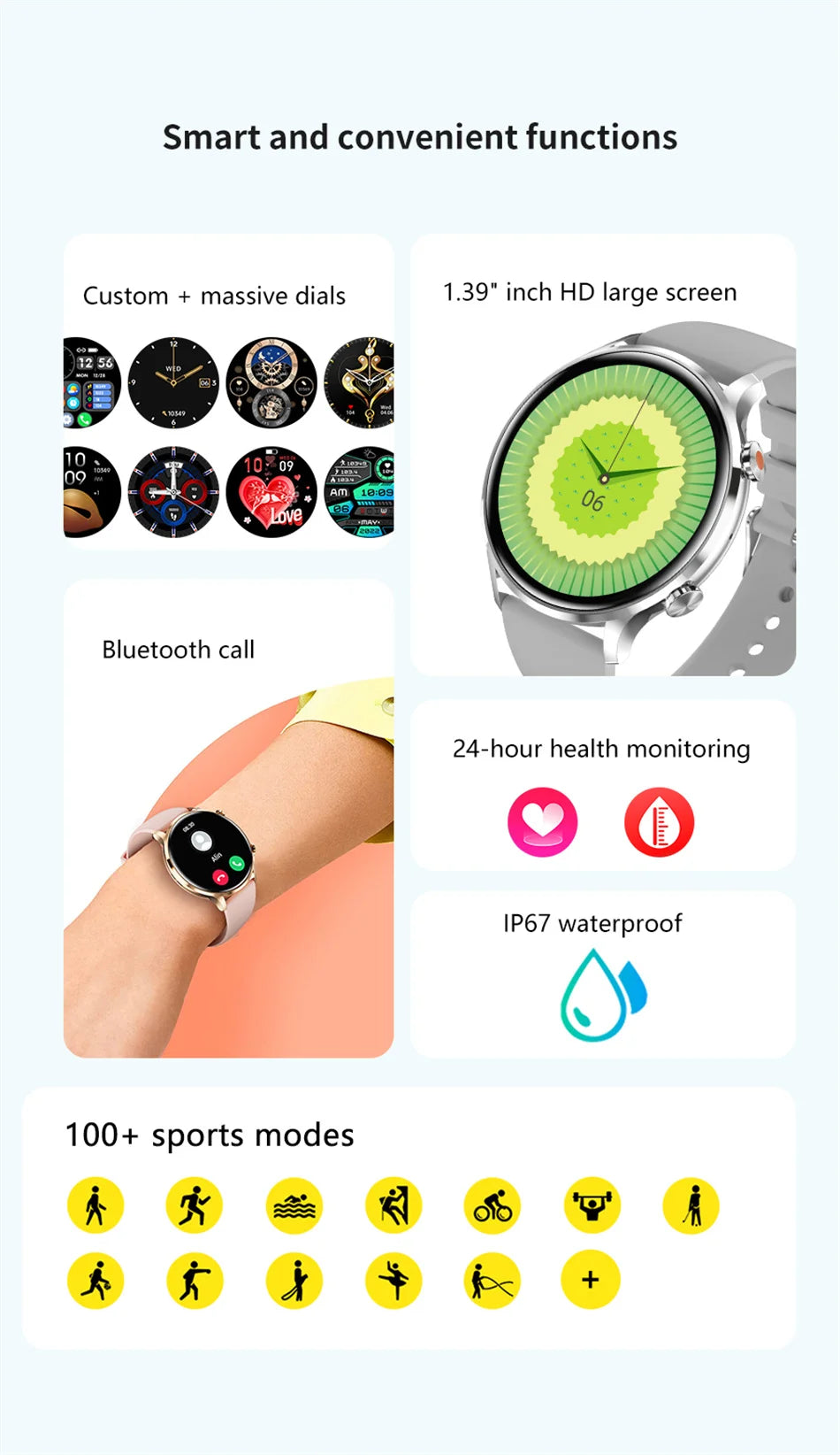 2025 New Smartwatch Men & Women AMOLED HD Screen Bluetooth Call IP68 Waterproof GPS For Android, IOS