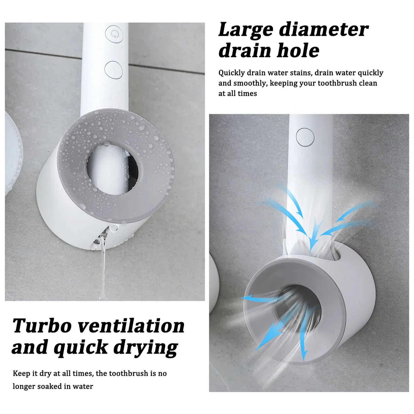 2 X Toothbrush Holder Bathroom, Electric Toothbrush Holder Wall Mounted