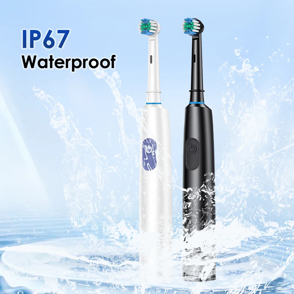 4 Brush Heads Rotating Electric Toothbrush with Holder for Adults Smart Timer Deep Clean with Rechargeable Tooth Brush