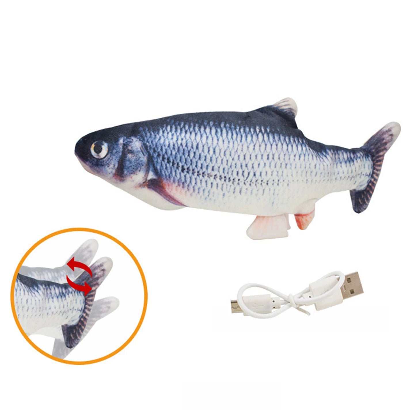 Portable Electric Moving Cat Fish Toy ,Interactive Flopping Self-Moving Fish Toy ,USB Charging for Cats/Puppy/Small Dogs