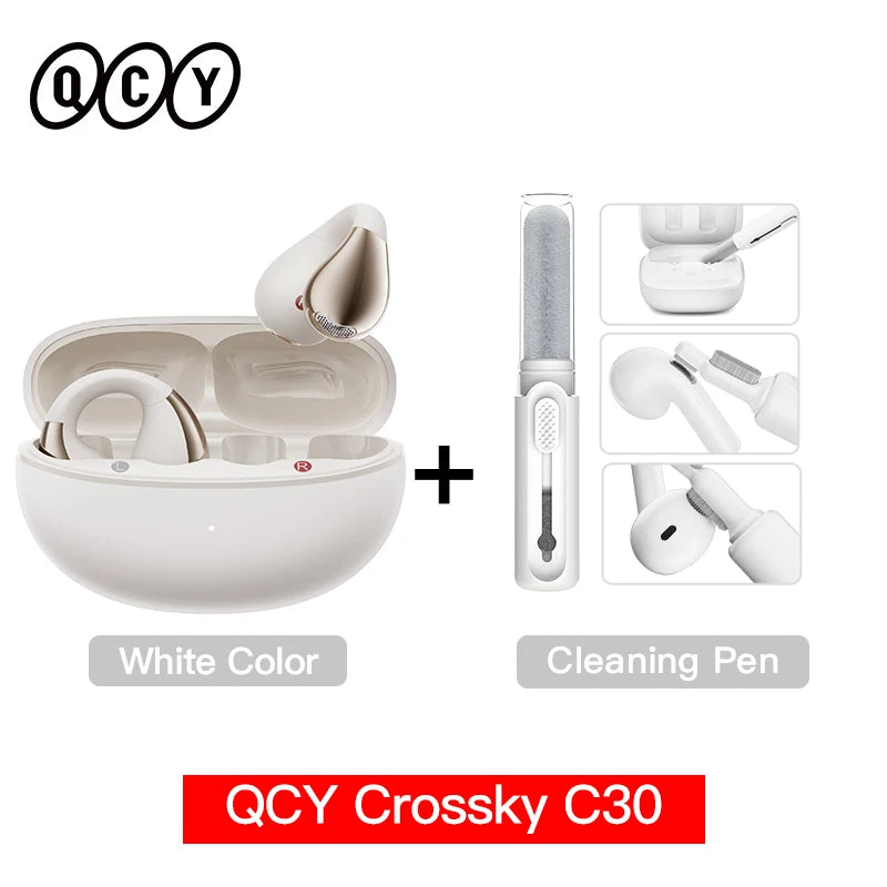 QCY Crossky C30 Bluetooth 5.4, Ear Clip Earbuds- Open- Ear, Dual-Connection