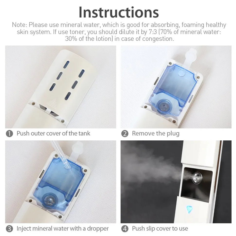 Nano Facial Steamer - Portable Home Spa Device