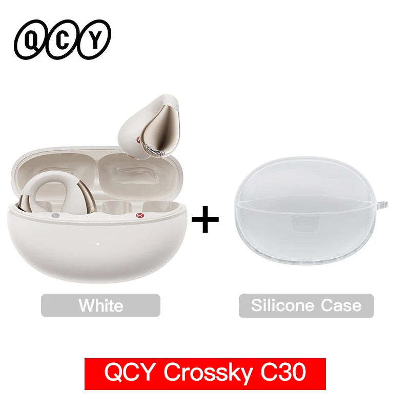 QCY Crossky C30 Bluetooth 5.4, Ear Clip Earbuds- Open- Ear, Dual-Connection