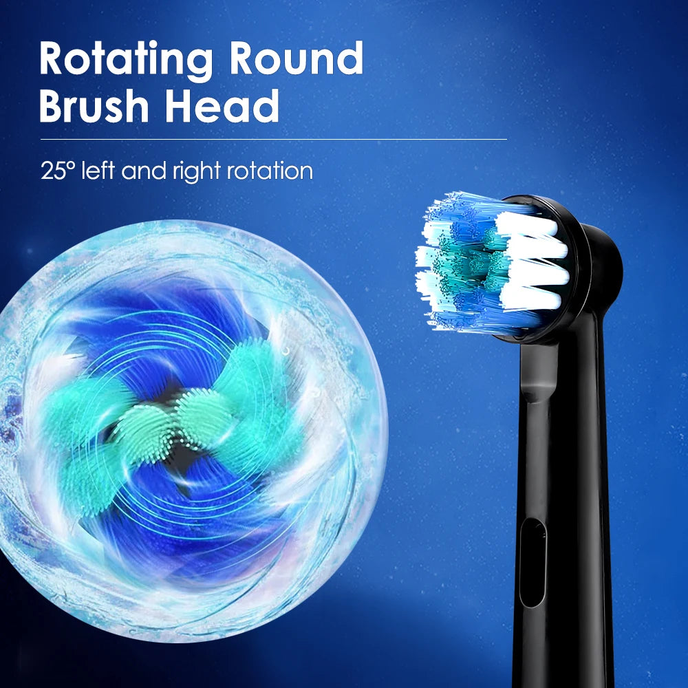 4 Brush Heads Rotating Electric Toothbrush with Holder for Adults Smart Timer Deep Clean with Rechargeable Tooth Brush