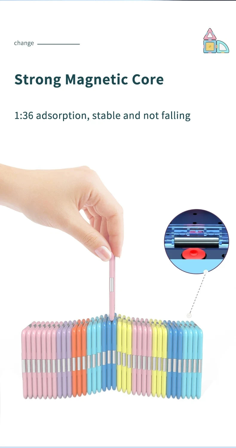 Magblock 90pcs Magnetic Building Blocks Set, Magnetic Tiles Construction Toys for 3-8 Years Kids, Educational Learning Toys Gifts