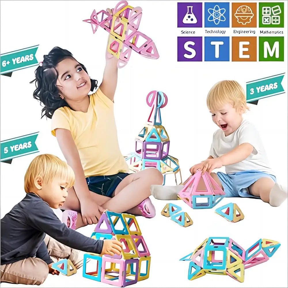 Magblock 90pcs Magnetic Building Blocks Set, Magnetic Tiles Construction Toys for 3-8 Years Kids, Educational Learning Toys Gifts