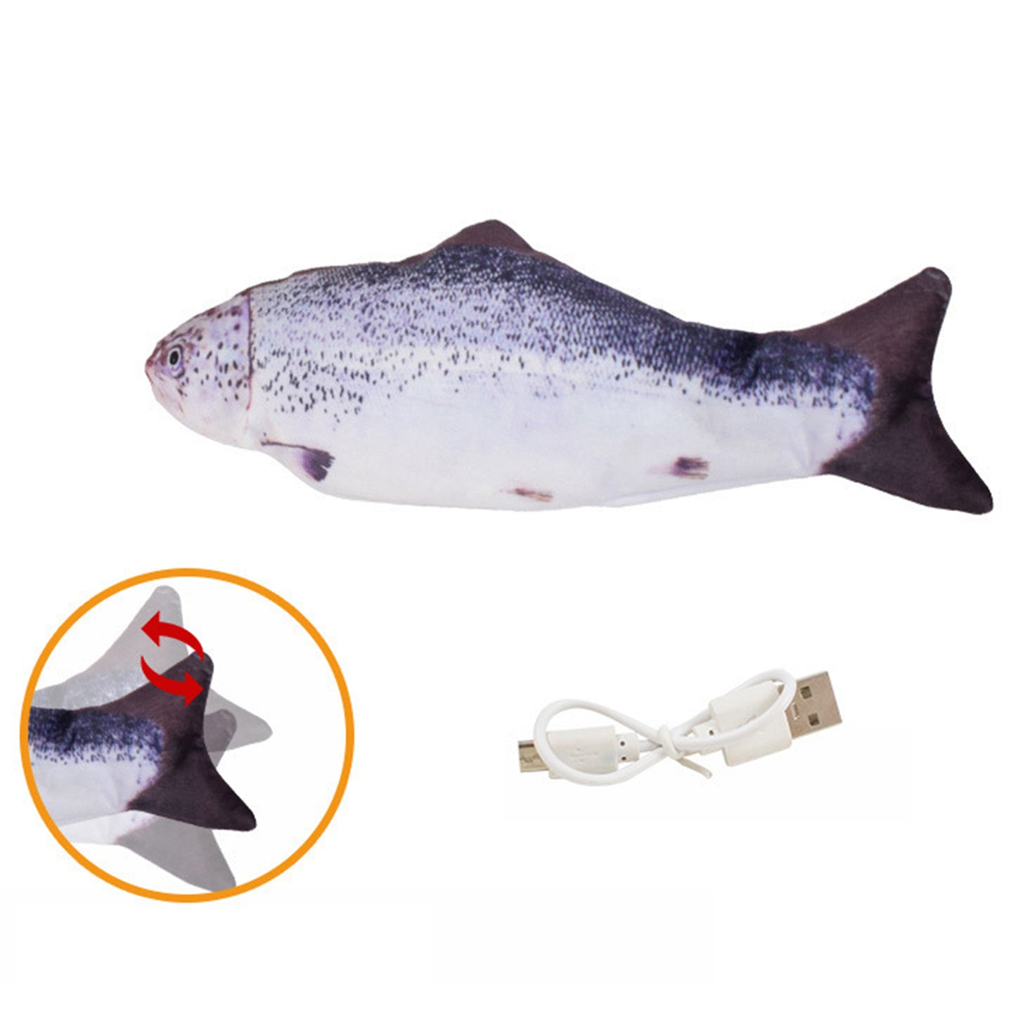 Portable Electric Moving Cat Fish Toy ,Interactive Flopping Self-Moving Fish Toy ,USB Charging for Cats/Puppy/Small Dogs