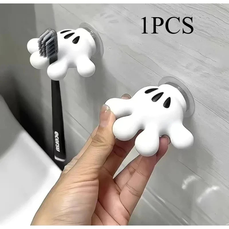 Mickey Toothbrush Holder, Multifunctional Hooks for Bathroom Towel Hanging and Data Cable Home Furnishings