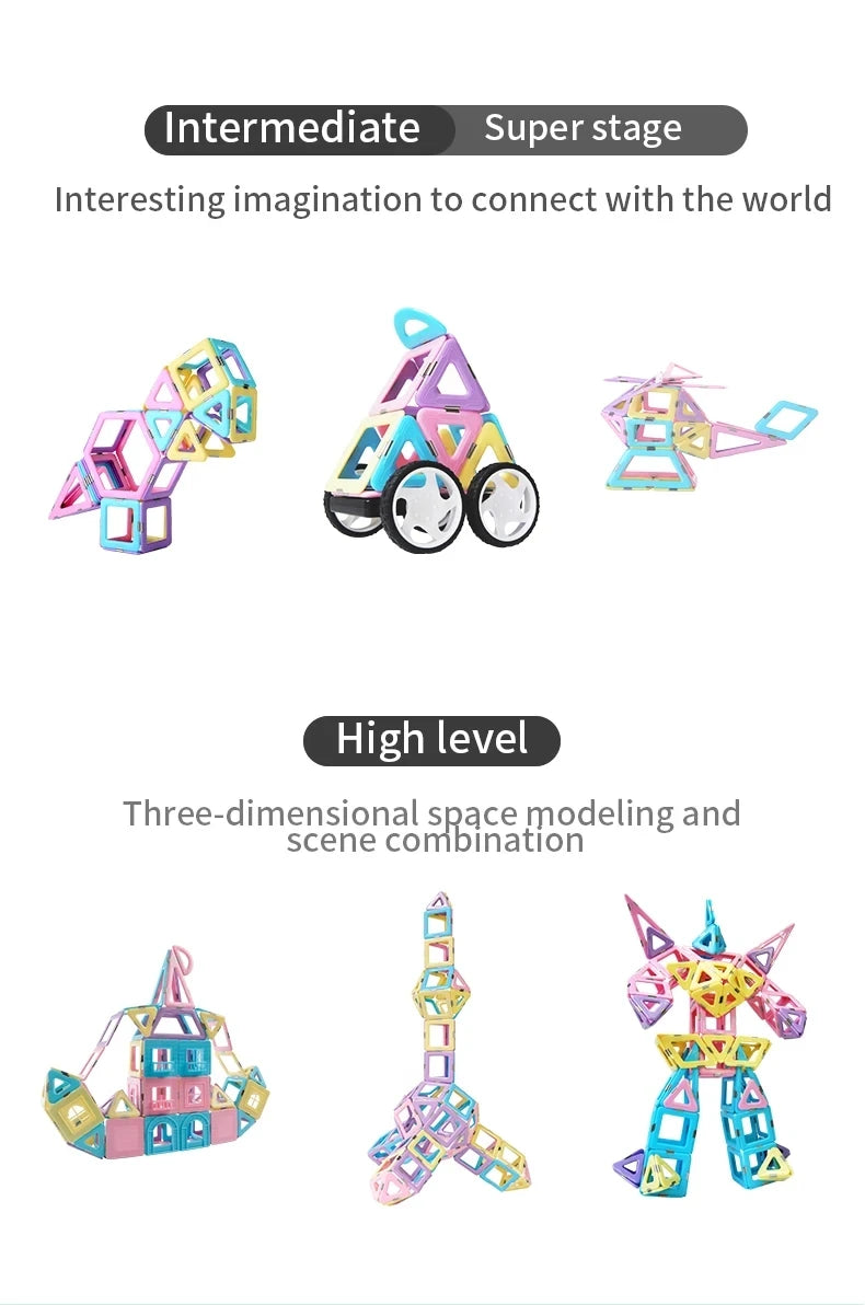 Magblock 90pcs Magnetic Building Blocks Set, Magnetic Tiles Construction Toys for 3-8 Years Kids, Educational Learning Toys Gifts