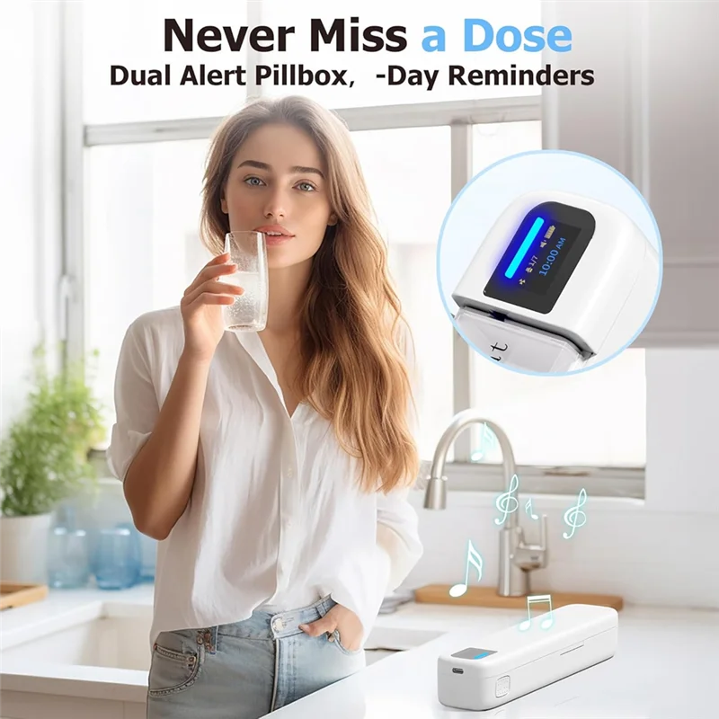 Smart Pill Organizer 7-Day Bluetooth Reminder with App & Alarm