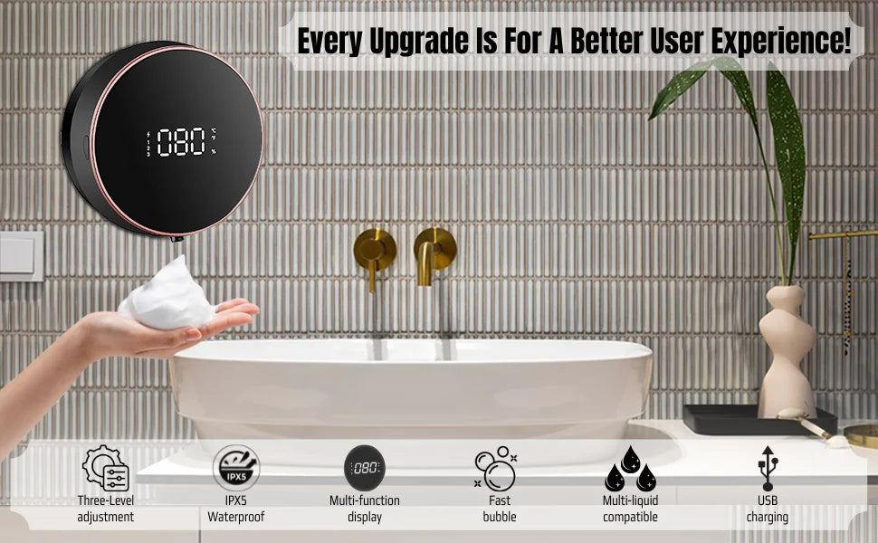 Electric Foam Wall-mounted Soap Dispenser, Household Automatic Sensor Soap