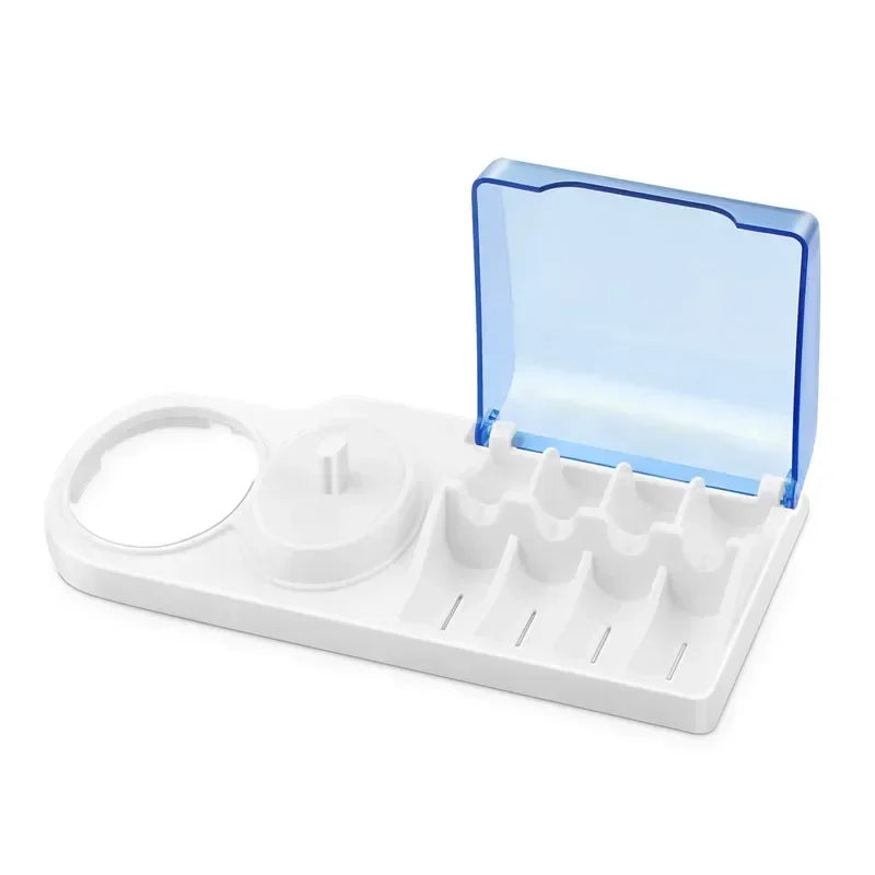 Toothbrush Holder Compatible with Qral-B Electric Toothbrushes Holder for 4 Push Brushes Bathroom Tool Charger Hole Charger Base
