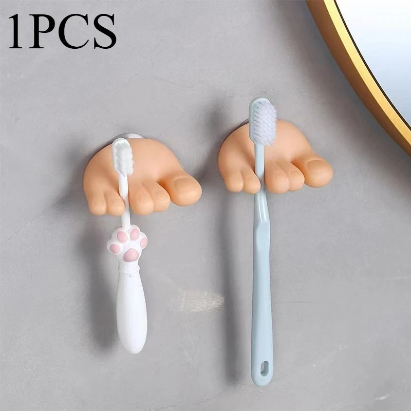 Mickey Toothbrush Holder, Multifunctional Hooks for Bathroom Towel Hanging and Data Cable Home Furnishings