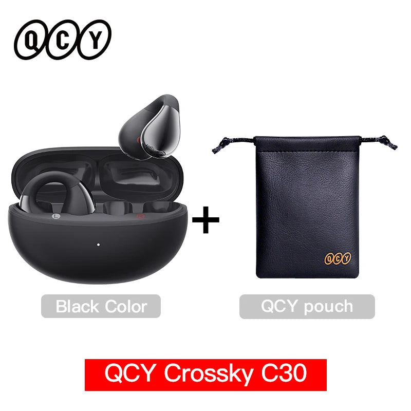 QCY Crossky C30 Bluetooth 5.4, Ear Clip Earbuds- Open- Ear, Dual-Connection