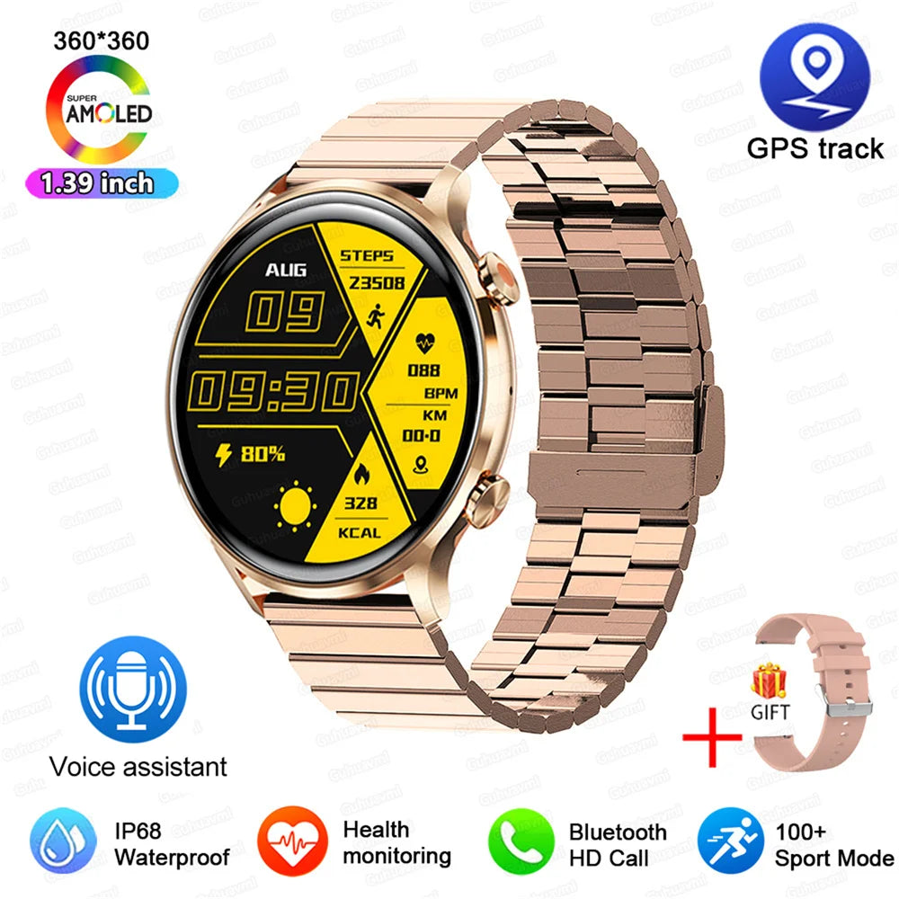 2025 New Smartwatch Men & Women AMOLED HD Screen Bluetooth Call IP68 Waterproof GPS For Android, IOS