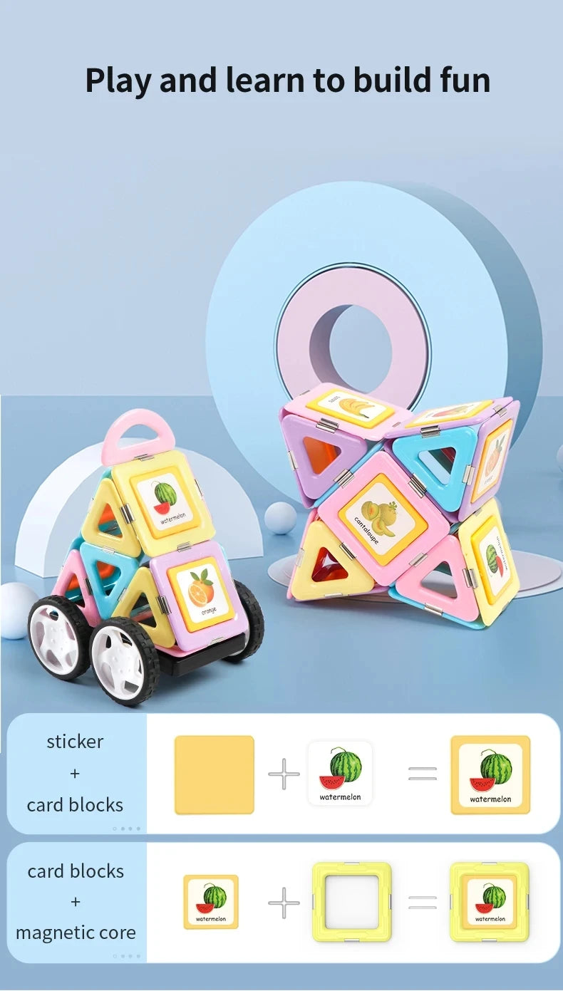 Magblock 90pcs Magnetic Building Blocks Set, Magnetic Tiles Construction Toys for 3-8 Years Kids, Educational Learning Toys Gifts