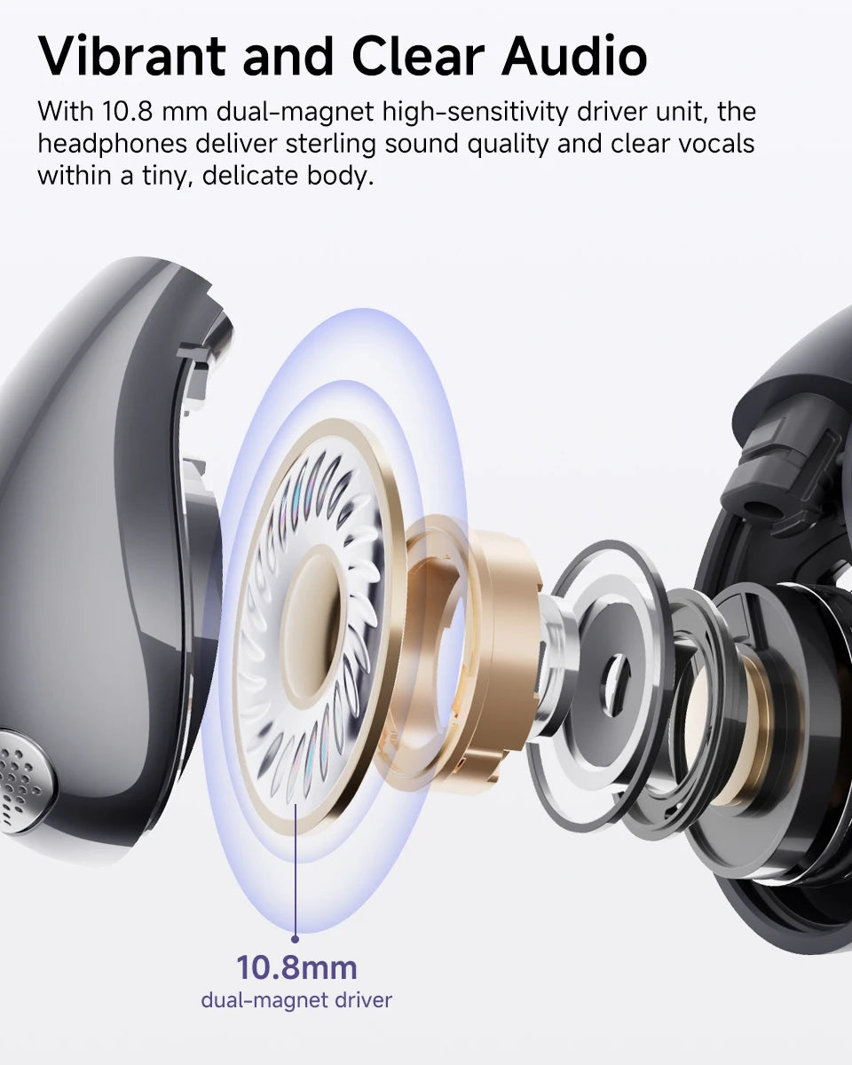 QCY Crossky C30 Bluetooth 5.4, Ear Clip Earbuds- Open- Ear, Dual-Connection
