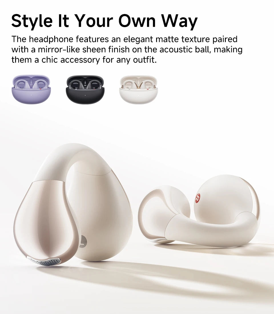 QCY Crossky C30 Bluetooth 5.4, Ear Clip Earbuds- Open- Ear, Dual-Connection