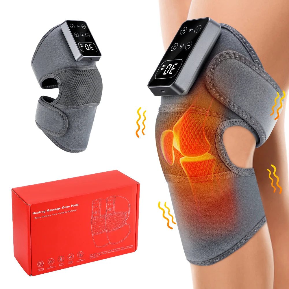 Rechargeable Heated and Vibration Knee Massager Electric 5 Levels Pad