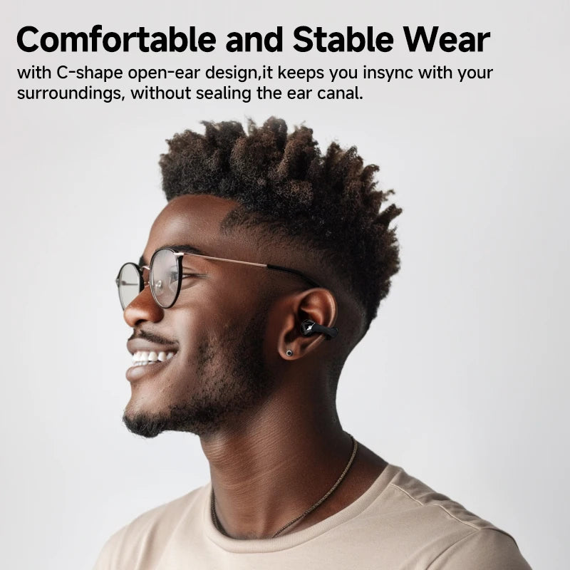 QCY Crossky C30 Bluetooth 5.4, Ear Clip Earbuds- Open- Ear, Dual-Connection