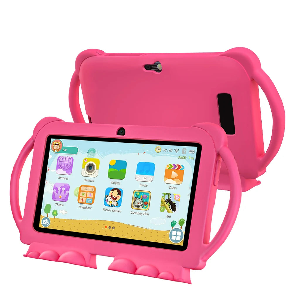 New 5G WIFI 7-inch Children's Tablet 4GB+64GB ROM Mini Pad Quad Core Dual Cameras, Kids-Proof protective Case Tablets Android 13