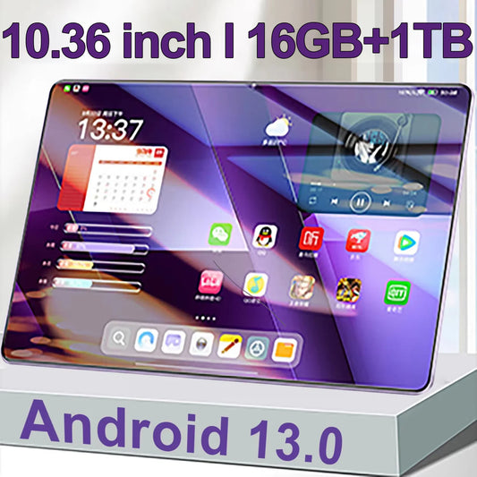 2025 Android 13 Tablet, 10,36", 5G Global Version 16GB RAM 1TB ROM, 10 -Core, Dual SIM, WiFi