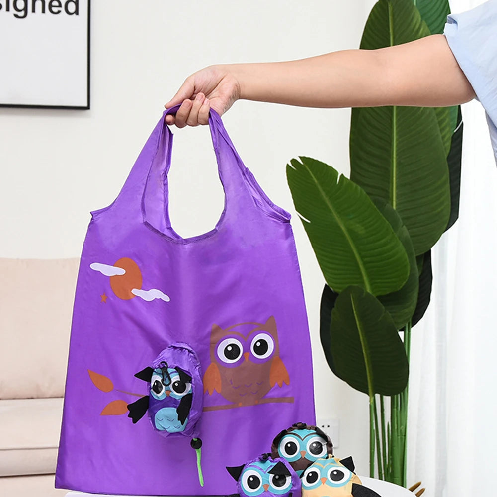 Foldable Eco-Friendly Cartoon Shopping Bag – Reusable 10KG Tote