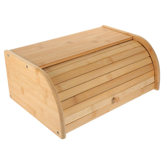 Bamboo Bread Box – Large 40×27×16.5 cm Bread Storage Container, Light Brown Kitchen Food Organizer